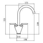 Clearwater Vitro Mono Sink Mixer with Swivel Spout Brushed