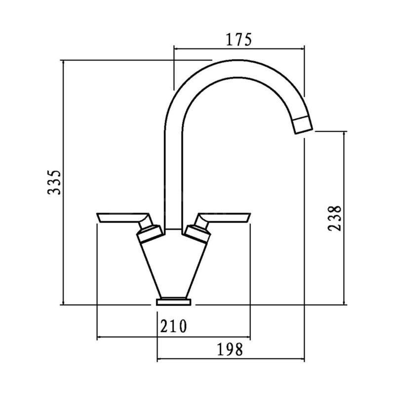Clearwater Vitro Mono Sink Mixer with Swivel Spout Chrome