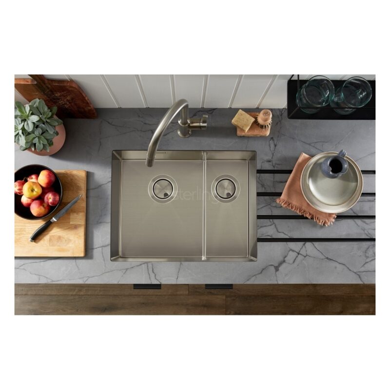 Clearwater Volta 1.5 Bowl 525x400mm Stainless Steel Sink, Left Main Bowl