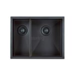 Clearwater Volta 1.5 Bowl 525x400mm Right Main Bowl Steel Sink, Matt Black