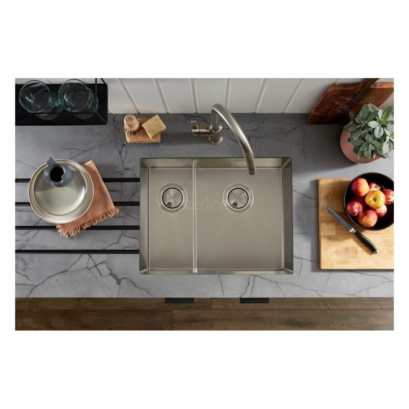 Clearwater Volta 1.5 Bowl 525x400mm Stainless Steel Sink, Right Main Bowl