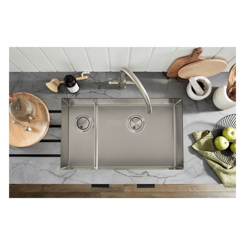 Clearwater Volta 1.5 Bowl 685x400mm Stainless Steel Sink, Right Hand Main Bowl