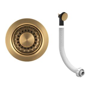 Clearwater 90mm Sink Waste with Overflow Artisan Brass