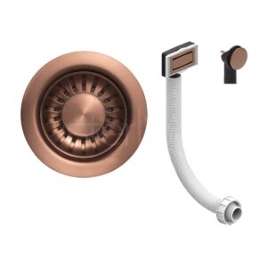 Clearwater Deco 90mm Basket Strainer Waste & Overflow Copper