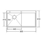 Clearwater Zenith Single Bowl Stainless Steel Sink with Right Hand Drainer