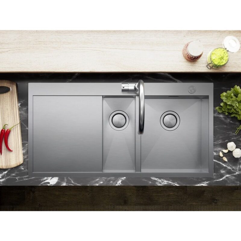 Clearwater Zenith 1.5 Bowl Inset Steel Sink with Left Drainer 1000x510mm