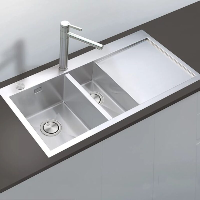 Clearwater Zenith 1.5 Bowl 1000 x 510mm Steel Sink, Right Drainer