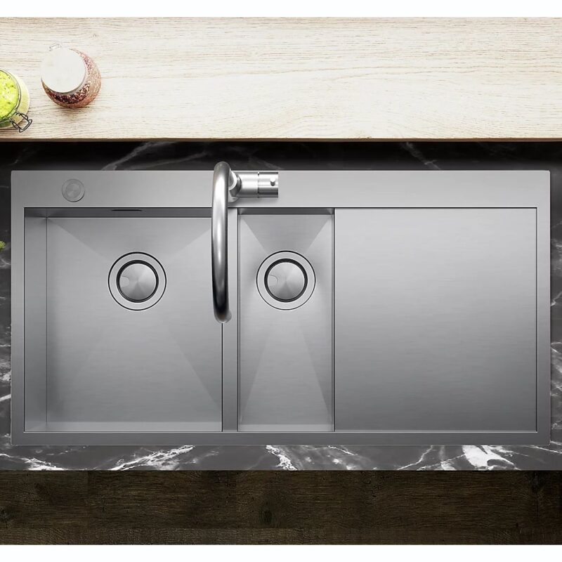 Clearwater Zenith 1.5 Bowl 1000 x 510mm Steel Sink, Right Drainer
