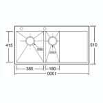 Clearwater Zenith 1.5 Bowl 1000 x 510mm Steel Sink, Right Drainer