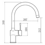 Clearwater Zodiac C Spout Kitchen Sink Mixer Tap Brushed Nickel