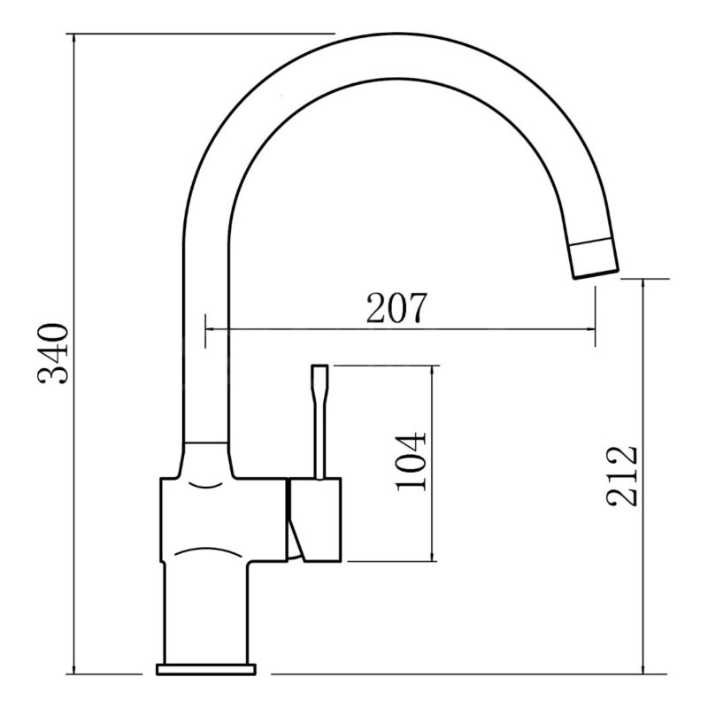 Clearwater Zodiac C Spout Kitchen Sink Mixer Tap Brushed Nickel
