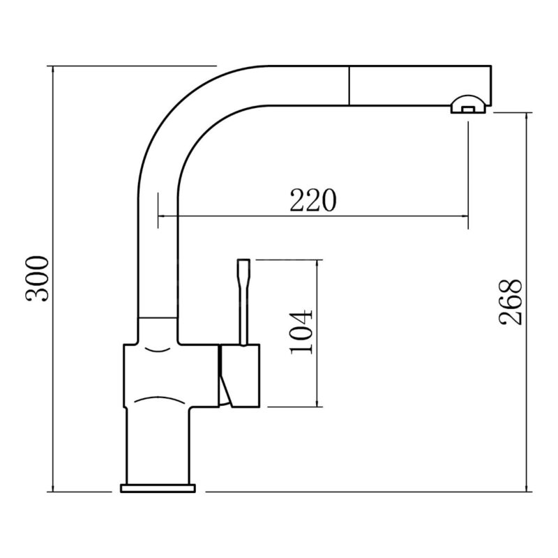 Clearwater Zodiac L Spout Kitchen Sink Mixer Tap Brushed Nickel