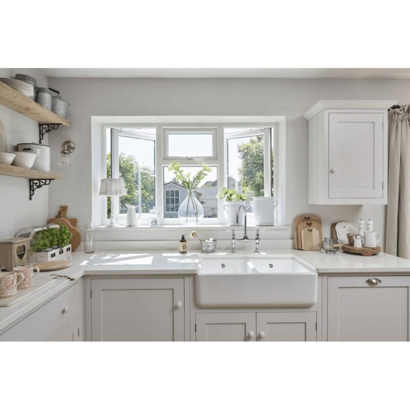 Shaws of Darwen Classic Double Bowl 800mm Ceramic Sink White