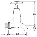 Deva Cross Handle 1/2" BS5412 Valve Bib Taps