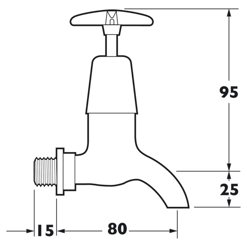 Deva Cross Handle 1/2" BS5412 Valve Bib Taps