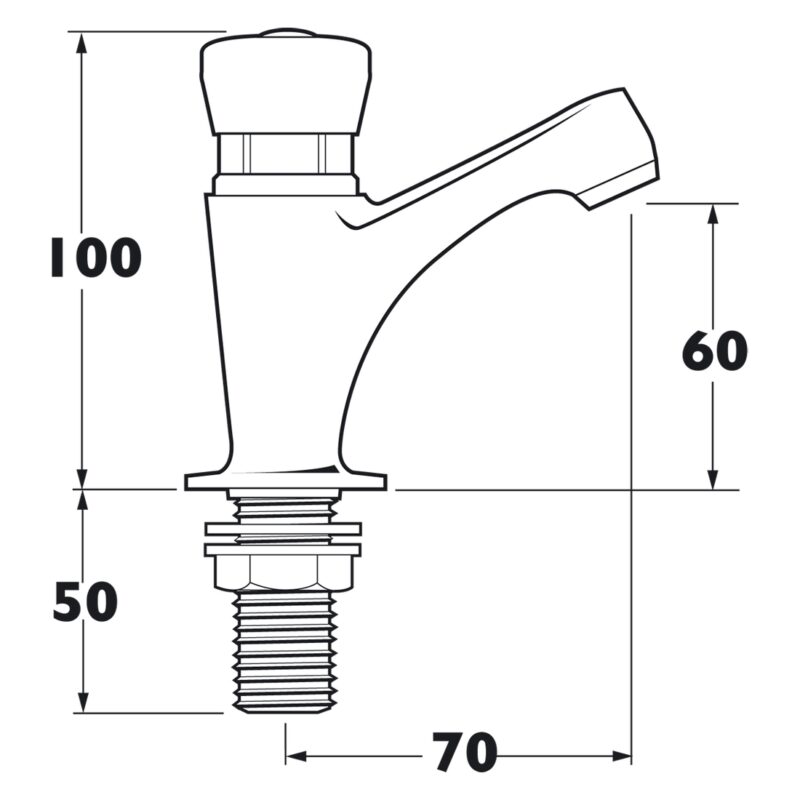 Deva Non Concussive Self Closing Pillar Basin Tap