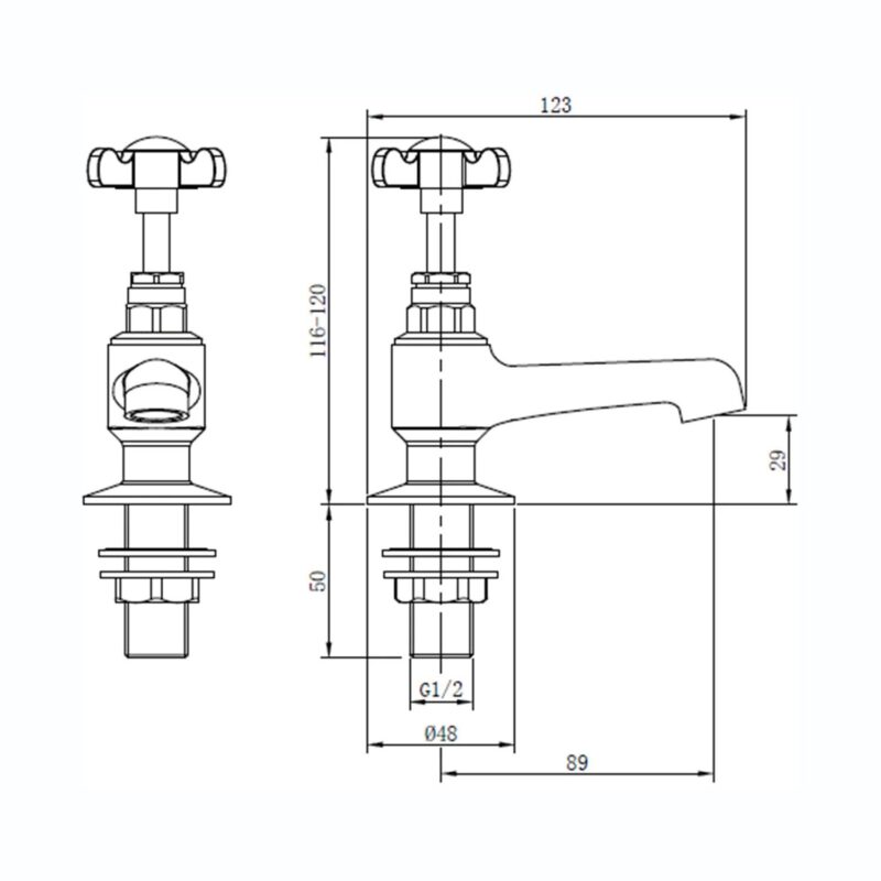 Deva Coronation Basin Taps Pair