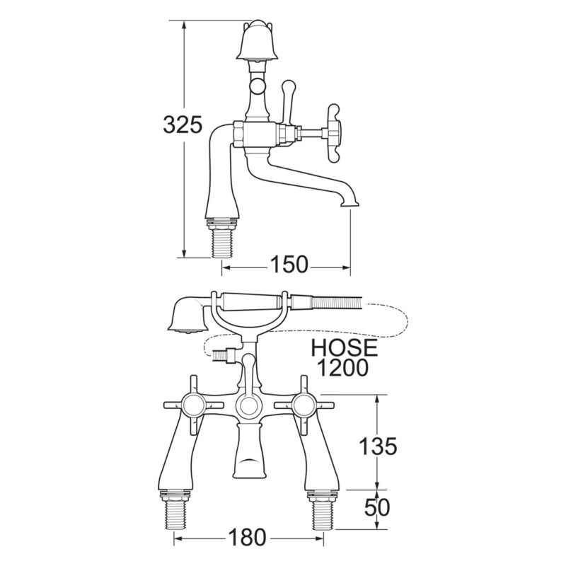 Deva Coronation Pillar Mounted Bath Shower Mixer