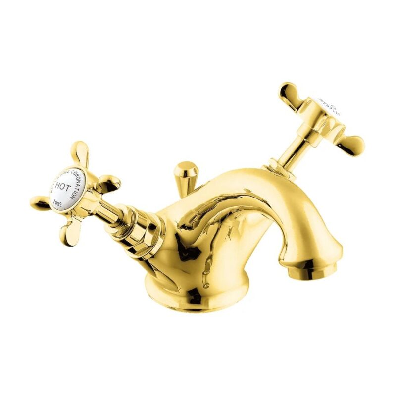 Deva Coronation Mono Basin Mixer with Pop Up Waste Gold