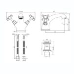 Deva Coronation Mono Basin Mixer with Press Top Waste Gold