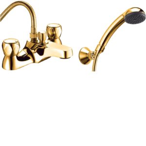 Deva Profile Deck Mounted Bath Shower Mixer Gold