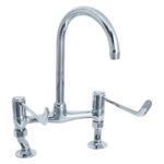 Deva Lever Action 6" Lever Bridge Sink Mixer, Adjustable Centres