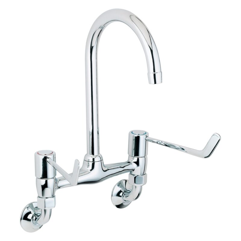 Deva Lever Wall Mounted Bridge Sink Mixer 6" Levers Deva Lever Wall Mounted Bridge Sink Mixer 6" Levers