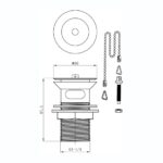 Deva 1 1/4" Basin Slotted Waste, Gold