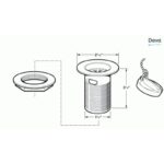 Deva 1 1/4" Basin Slotted Waste, Poly Plug