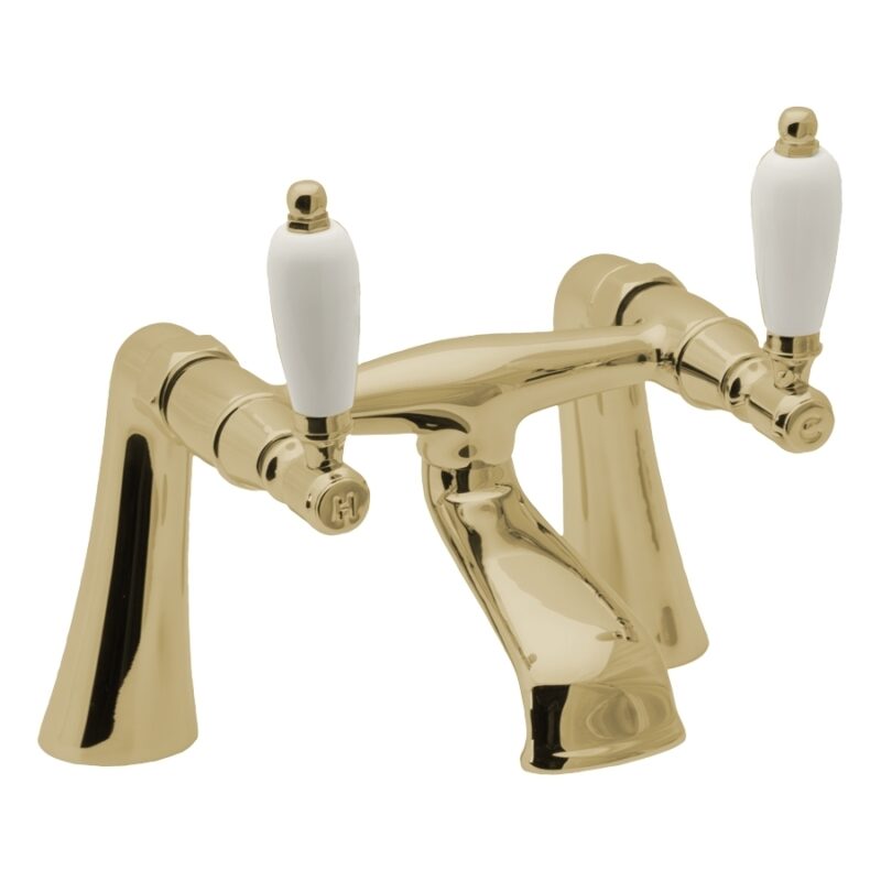 Deva Georgian Pillar Mounted Bath Filler Gold Deva Georgian Pillar Mounted Bath Filler Gold
