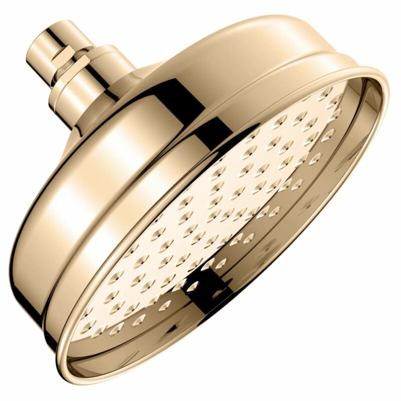 Deva 6" Traditional Shower Head with Swivel Joint Gold