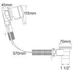 Deva 1 1/2" Bath Fill & Overflow Waste