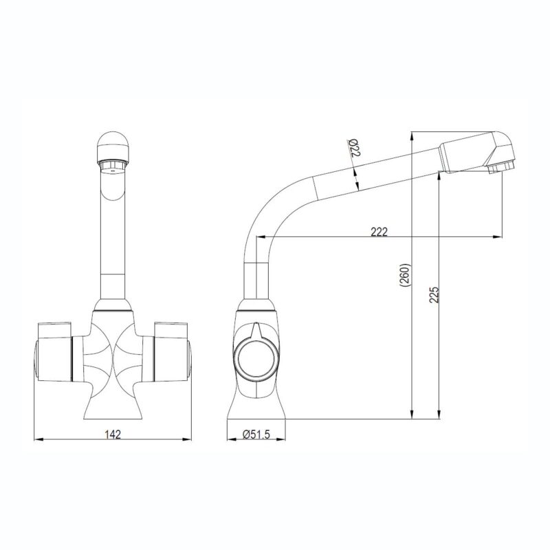 Deva Sauris Mono Sink Mixer White