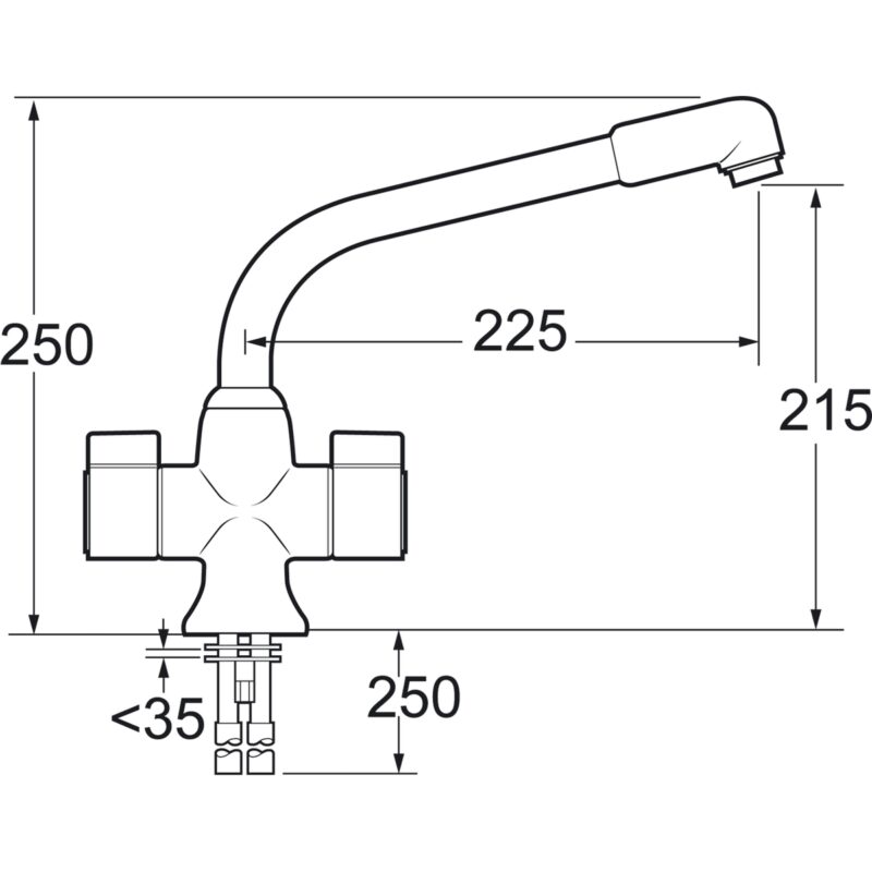 Deva Sauris Mono Kitchen Sink Mixer Tap