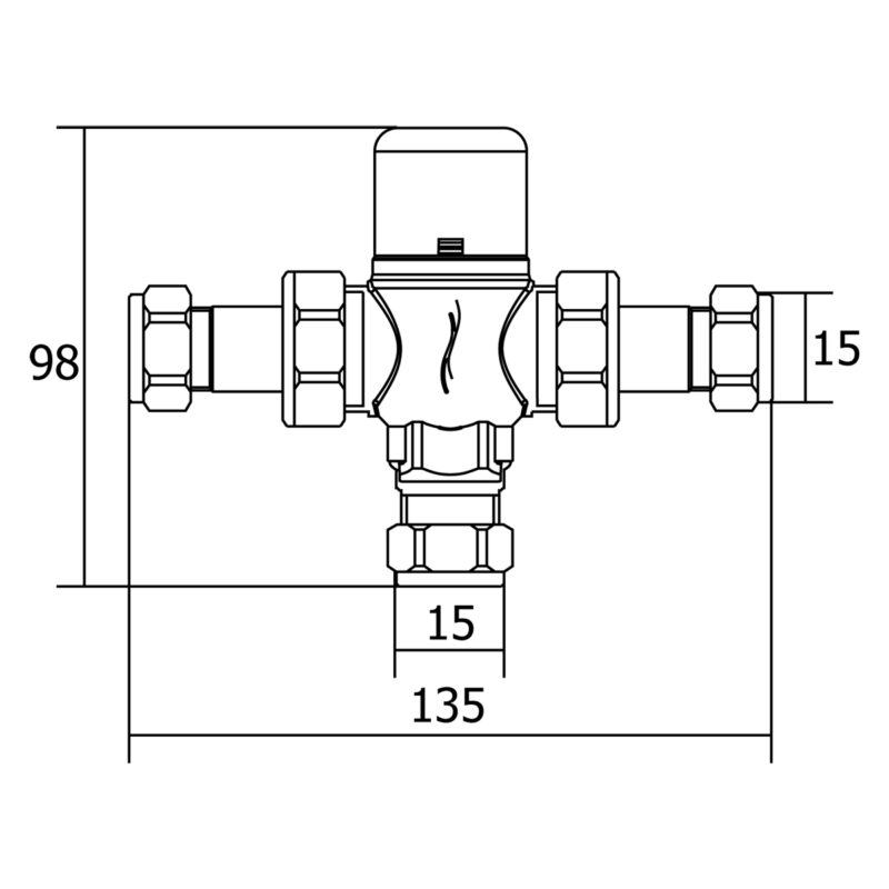 Deva Thermostatic 15mm Blending Valve