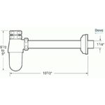 Deva 1 1/4" Bottle Trap with Wall Extension Gold