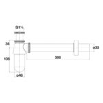 Deva 1 1/4" Bottle Trap with Wall Extension