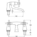 Deva Tudor Pillar Mounted Bath Filler