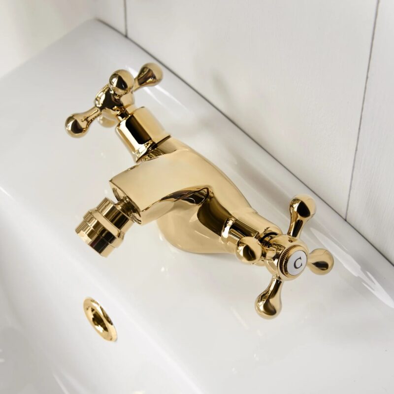 Deva Tudor Bidet Mixer with Pop Up Waste Gold
