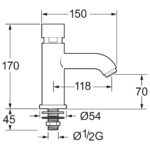Deva Non Concussive Vision Self Closing Basin Tap