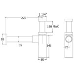 Deva 1 1/4" Bottle Trap with 300mm Wall Extension