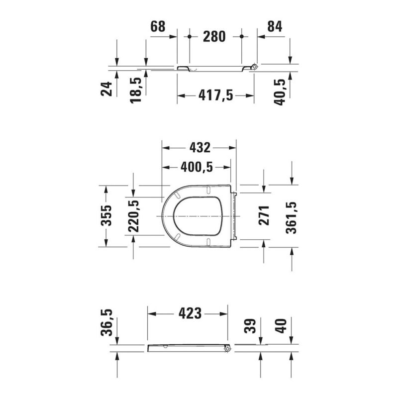 Duravit Me By Stark Matt White Soft Close Toilet Seat