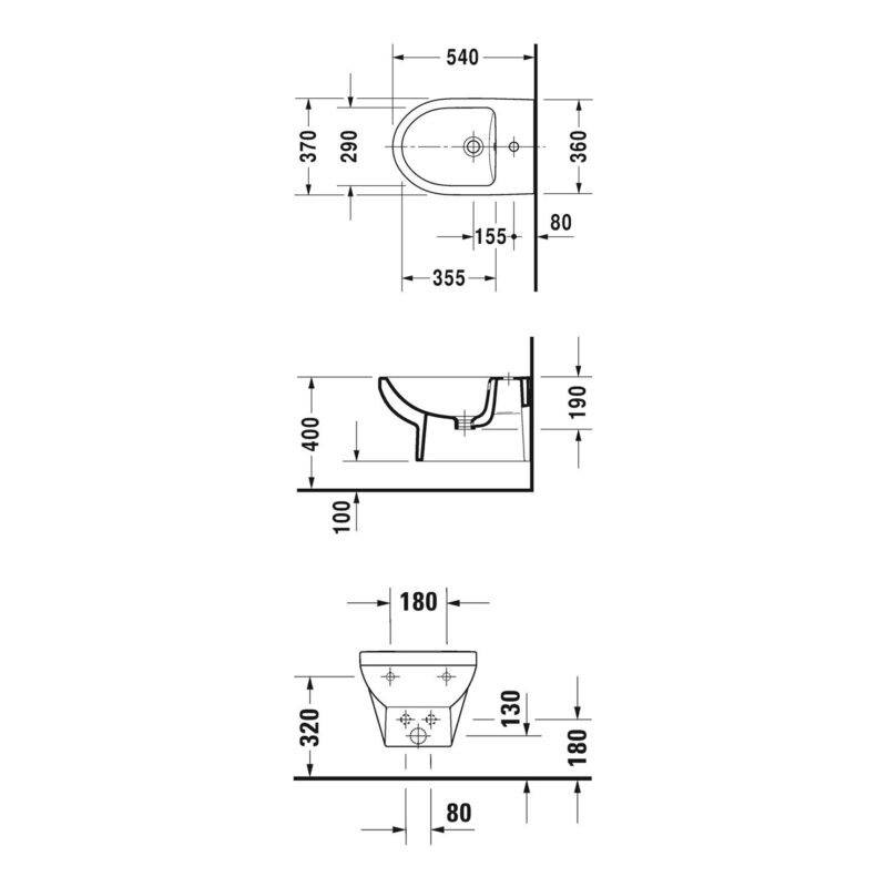 Duravit No.1 Wall-Mounted Bidet White