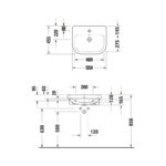 Duravit D-Code 550mm 1 Taphole Semi Recessed Basin