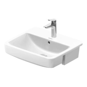 Duravit No.1 Semi-Recessed Washbasin 1 Taphole White 550mm
