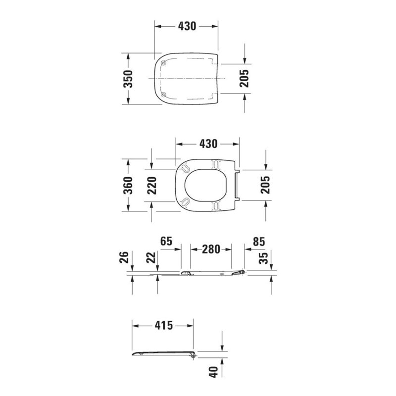 Duravit D-Code Standard Toilet Seat Seat & Cover