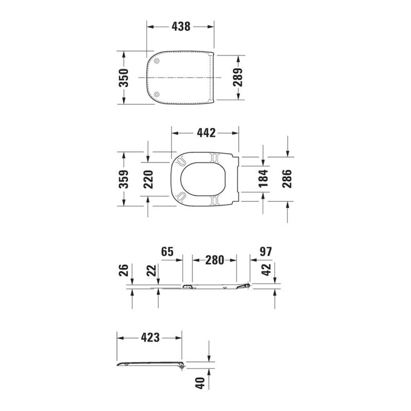 Duravit D-Code Soft Close Toilet Seat & Cover