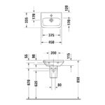 Duravit Durastyle 450mm 1 Taphole Handrinse Basin