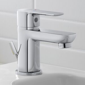Duravit D-Code Small Chrome Basin Mixer Tap with Pop-Up Waste