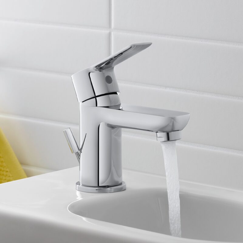 Duravit D-Code Small Chrome Basin Mixer Tap with Pop-Up Waste